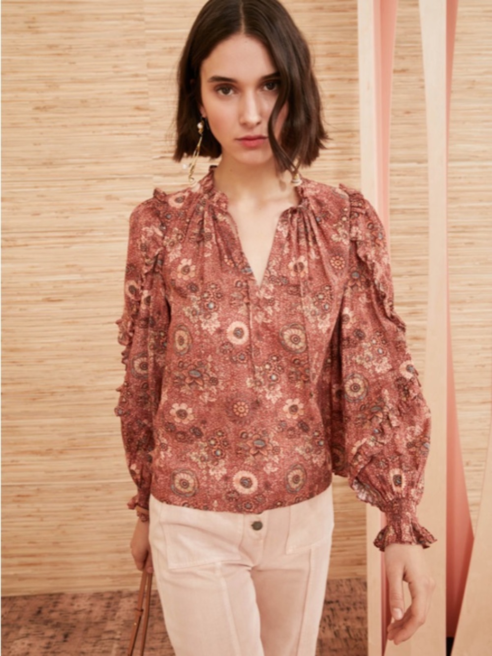 Ulla Johnson Manet Blouse in Rosebud